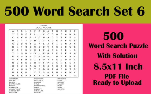 Discover the Ultimate Puzzle Experience with 8.5x11 500 Word Search Puzzle KDP Vol 6