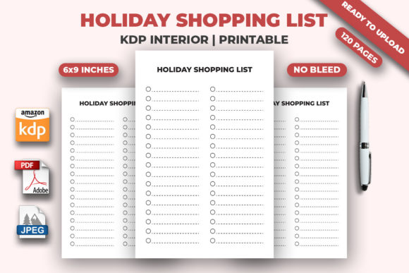 Holiday Shopping List KDP Interior for Publishers