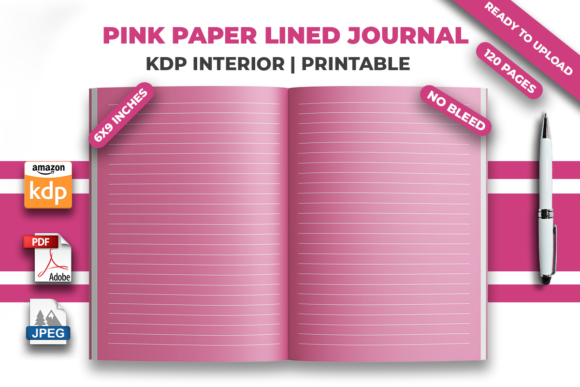 Pink Paper Lined Journal KDP Interior