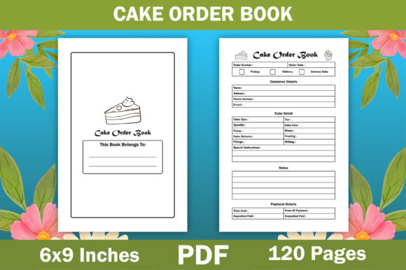 Printable Cake Order Book for Professional and Home Bakers
