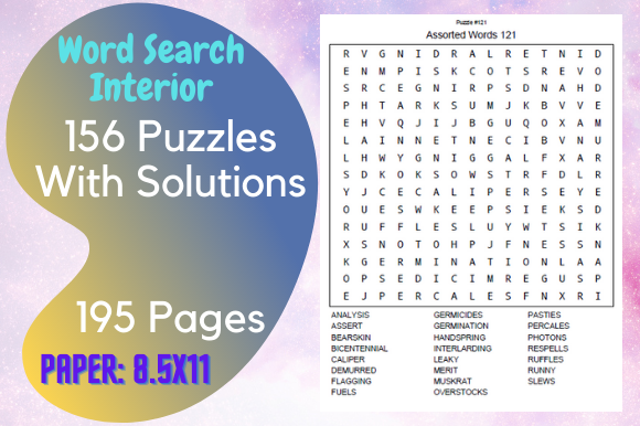 Word Search Puzzles Activity Interior: A Perfect Addition to Your KDP Business